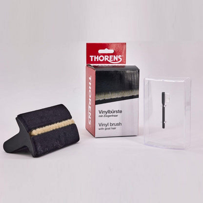 Thorens Record Vinyl Brush with Goat Hair and Velvet Cushion